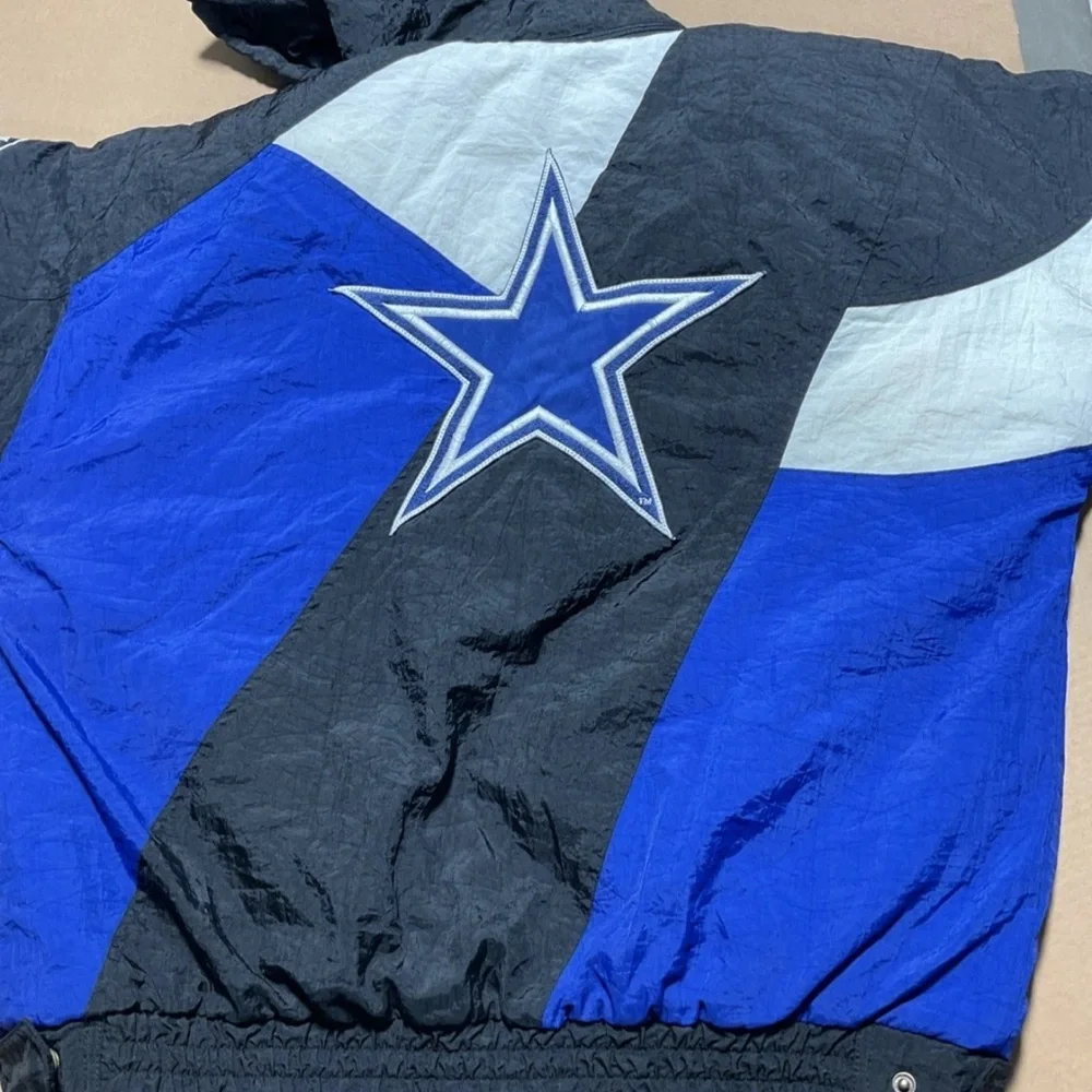 Vintage 90s Dallas Cowboys Apex One Hooded Jacket Mens M-M Pro Line NFL - Picture 10 of 16